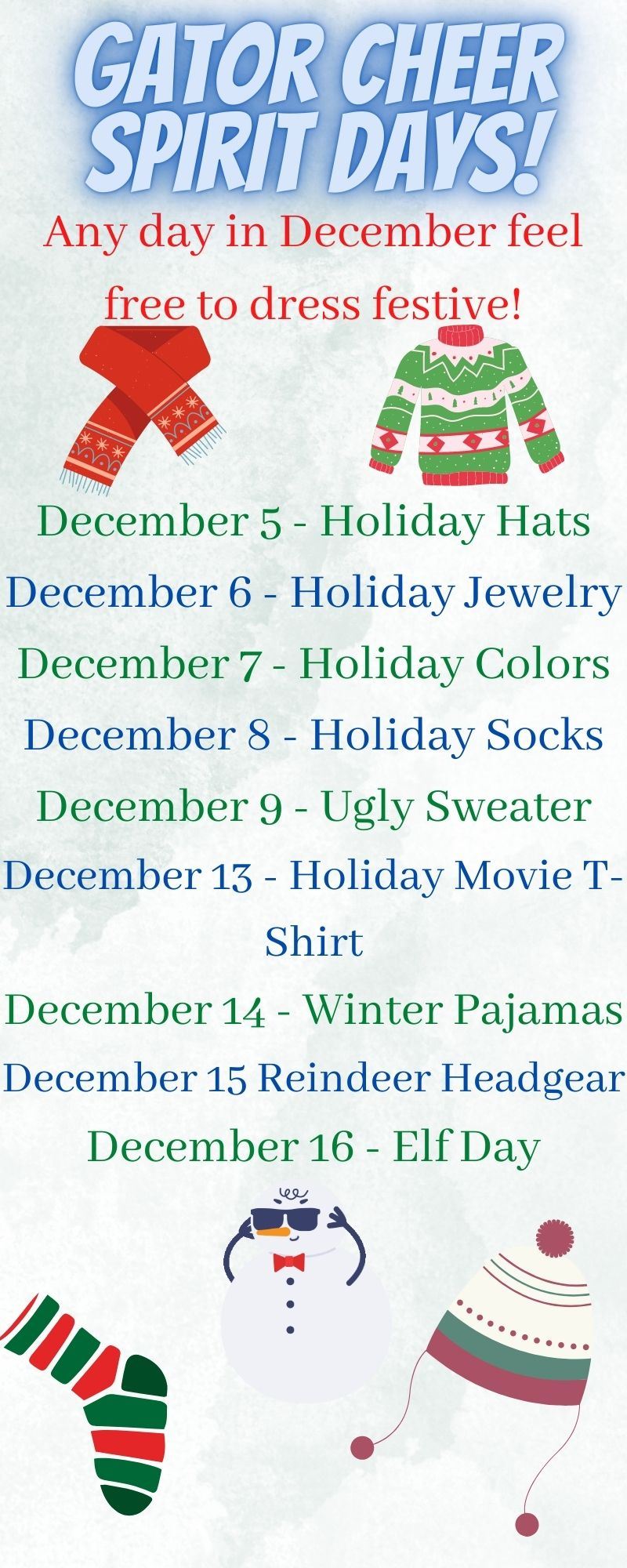  Gator Cheer - Winter Spirit Days